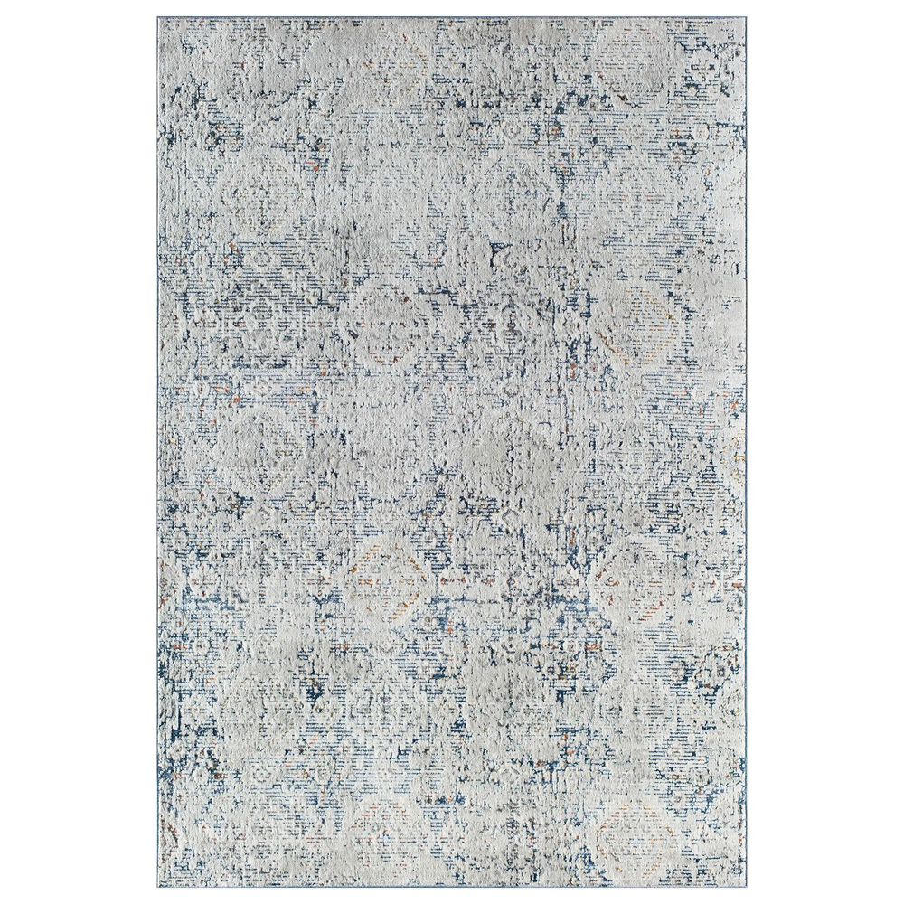 Rugs America Prescott Cobaltic Sea 2"6" x 8" Gray, Blue, Gold and Ivory White Runner, , large