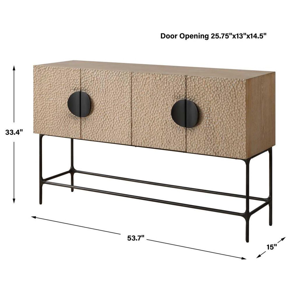 Uttermost Lunar 4-Door Cabinet in White and Black, , large