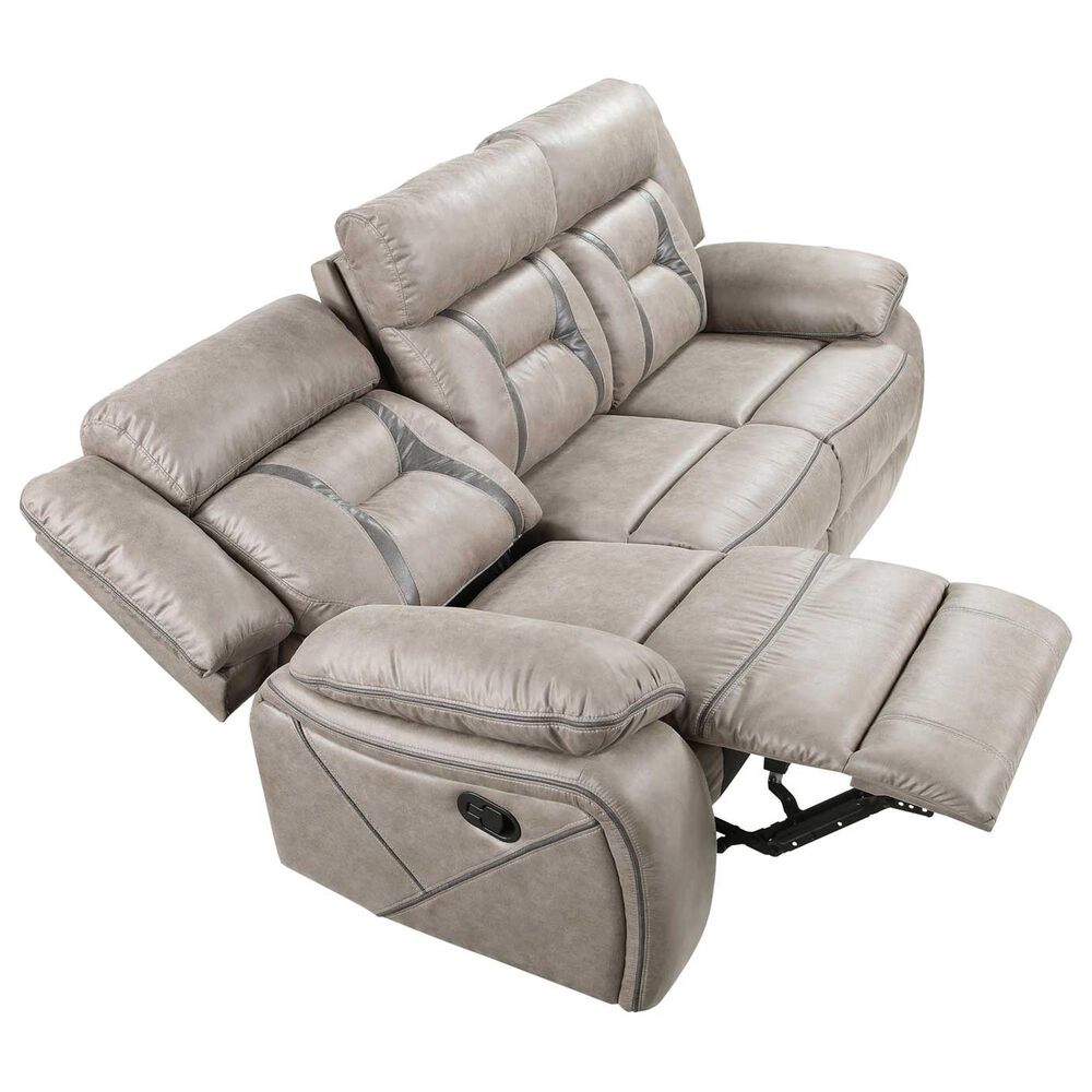 Steve Silver Tyson Manual Reclining Sofa with Dropdown Console in Grey, , large