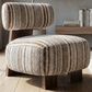 Furniture of America Carson Accent Chair in Malted Linen Stripe, , large