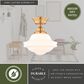 Vaxcel Huntley 10" 1-Light Semi Flush Mount with Milk Glass Shade in Natural Brass, , large
