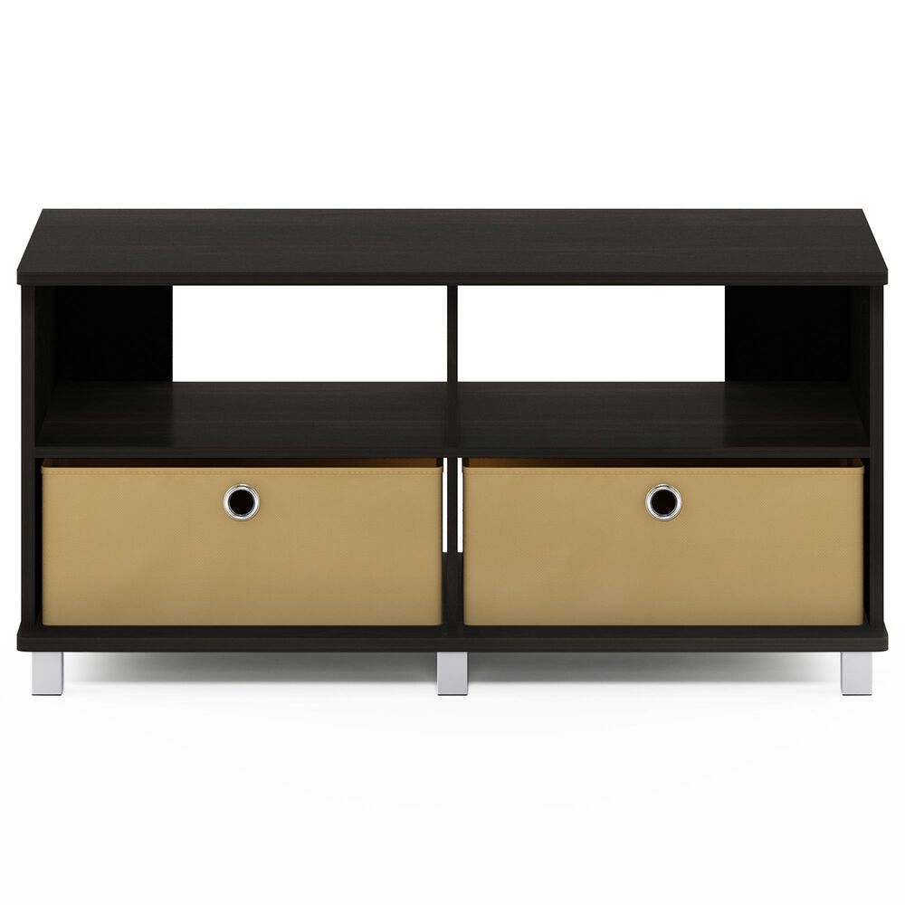 HOMLUX 37.8" Entertainment Center TV Stand with Bin Drawers in Espresso, , large