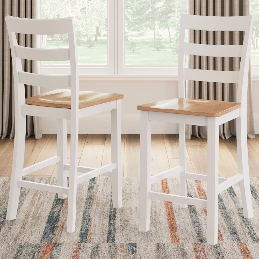 Ashley Gesthaven Counter Stool Set of 2 in Natural/White, , large