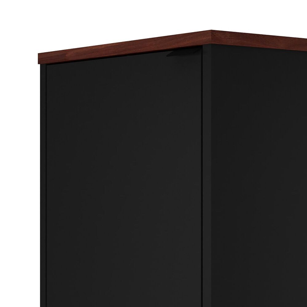 Dayton Mosholu 2 Shelf Nightstand in Black/Nut Brown, , large