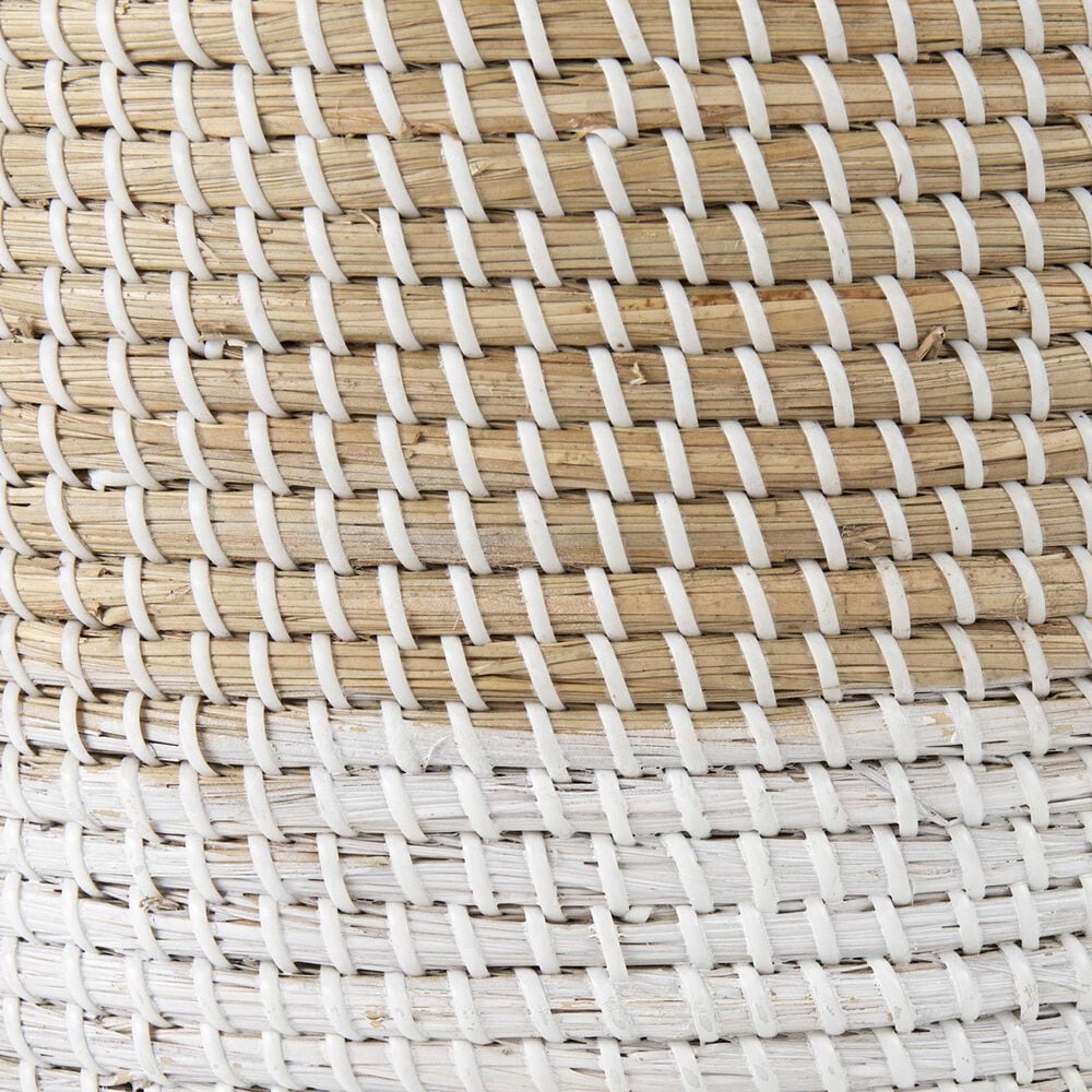 Mercana Maddie Round Basket with Handles in Light Brown and White (Set of 3), , large