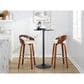 LumiSource Grotto 30" Swivel Barstool with Cream Faux Leather Upholstery in Walnut and Chrome (Set of 2), , large