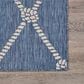 L&R Resources Seaside SEADE81875AWT1A30 1"10" x 3" Navy and White Indoor/Outdoor Area Rug, , large