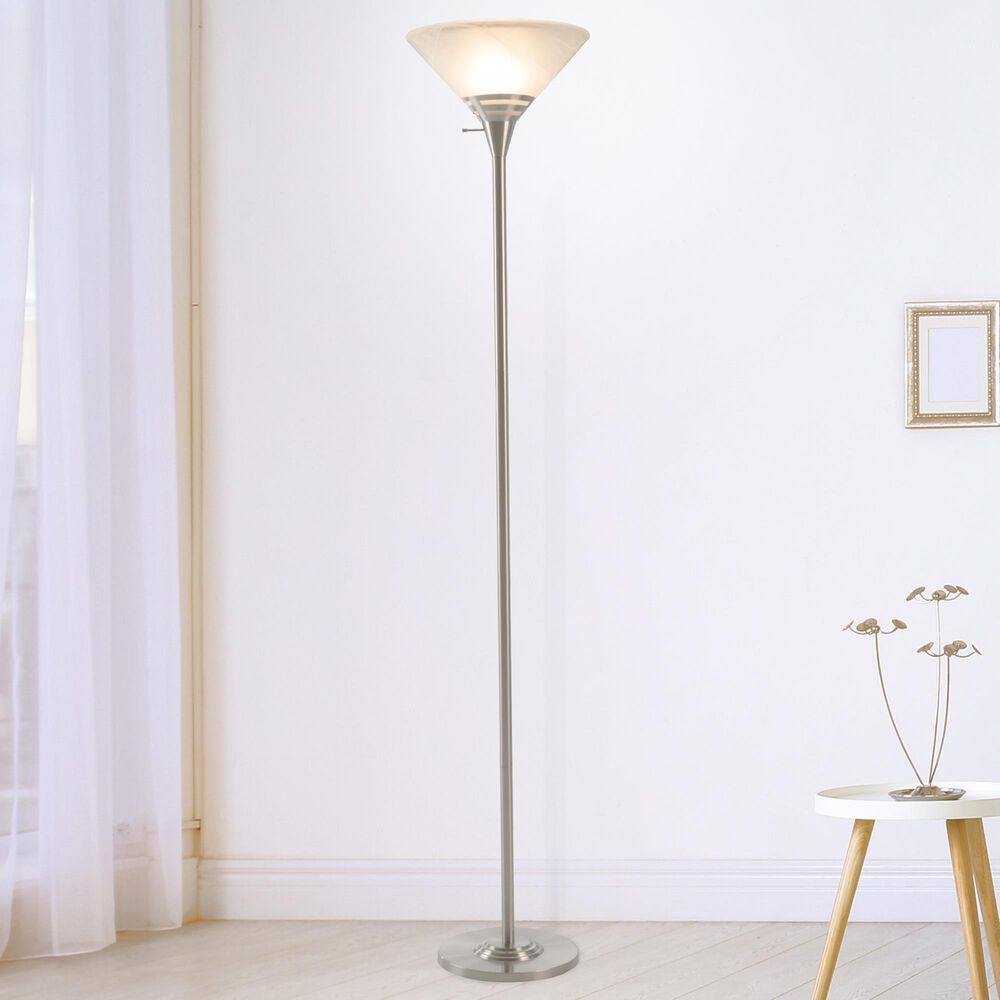 Timberlake Torchiere Floor Lamp in Brushed Silver, , large