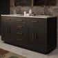 Lexora Home Abbey 60" Double Bathroom Vanity in Black Oak with 2 cm White Carrara Marble Top and Rectangular Sinks, , large