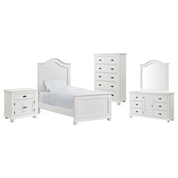 Mayberry Hill Kona 5 Piece Twin Bed Set in White, , large