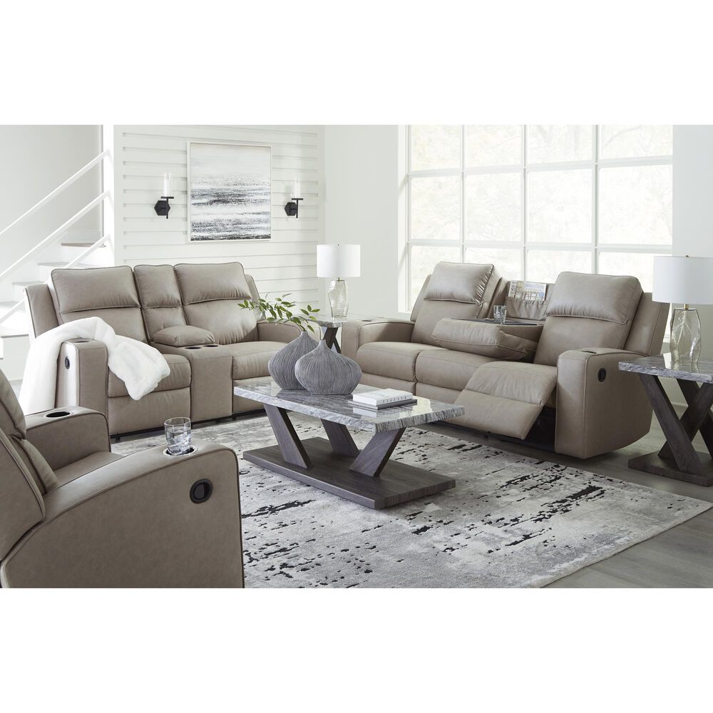 Ashley Lavenhorne 3-Piece Manual Reclining Living Room Set in Pebble, , large