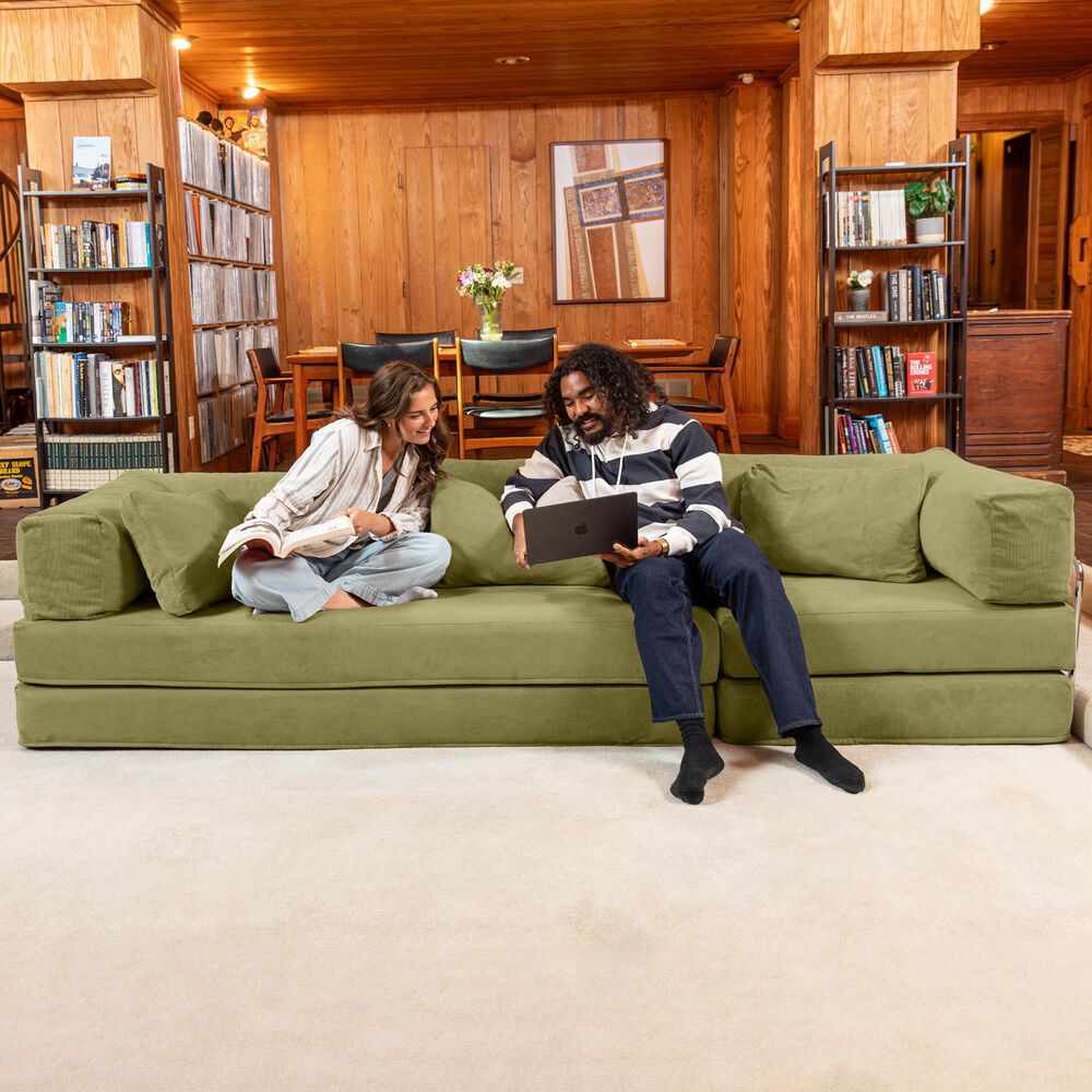 Jaxx Unsofa Stationary Sofa in Moss Green, , large