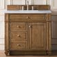 James Martin Vanities Bristol 36" Single Bathroom Vanity in Saddle Brown with 3 cm Carrara White Marble Top and Rectangular Sink, , large