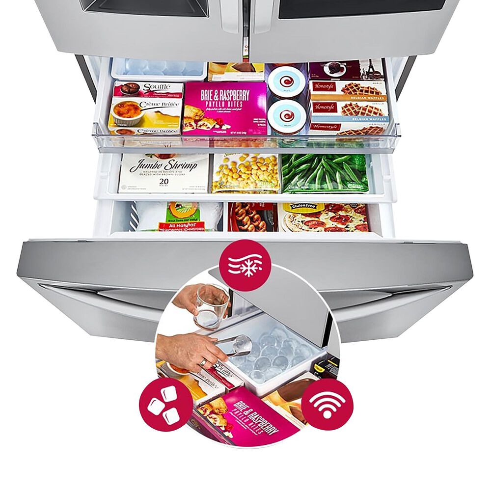 LG 2-Piece Kitchen Package with 29.5 Cu. Ft 4-Door French Door Refrigerator and Single Door Freezer in Stainless Steel, , large