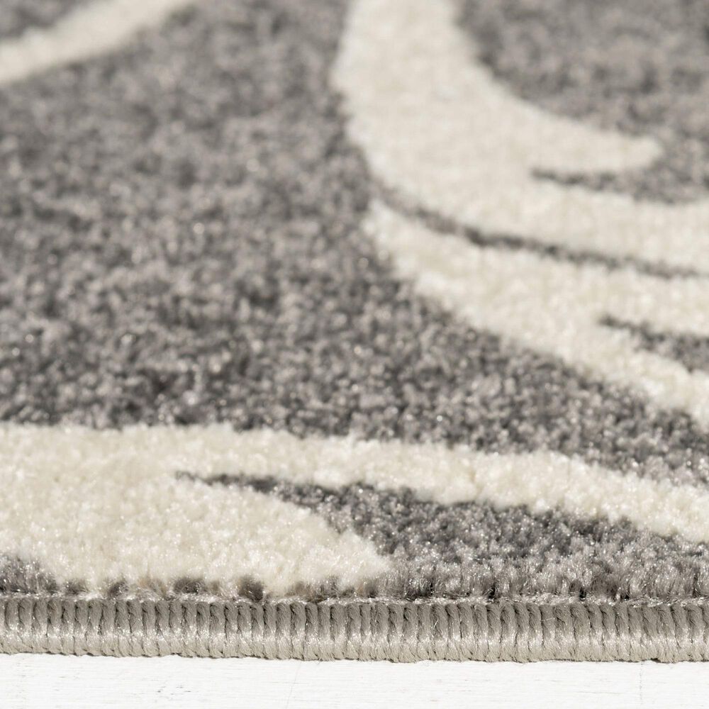 Central Oriental Terrace Tropic Macala 3&#39;3&quot; x 5&#39; Stone and Snow Area Rug, , large