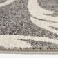 Central Oriental Terrace Tropic Macala 3"3" x 5" Stone and Snow Area Rug, , large