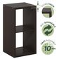 HOMLUX 2-Cube Reversible Open Back Bookshelf in Dark Oak, , large