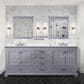 Lexora Home Dukes 80" Double Bathroom Vanity in Dark Grey with 2 cm White Cultured Marble Top and Rectangular Sinks, , large