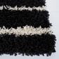 Safavieh Venus Shag VNS603Z 8" x 10" Black and Ivory Area Rug, , large
