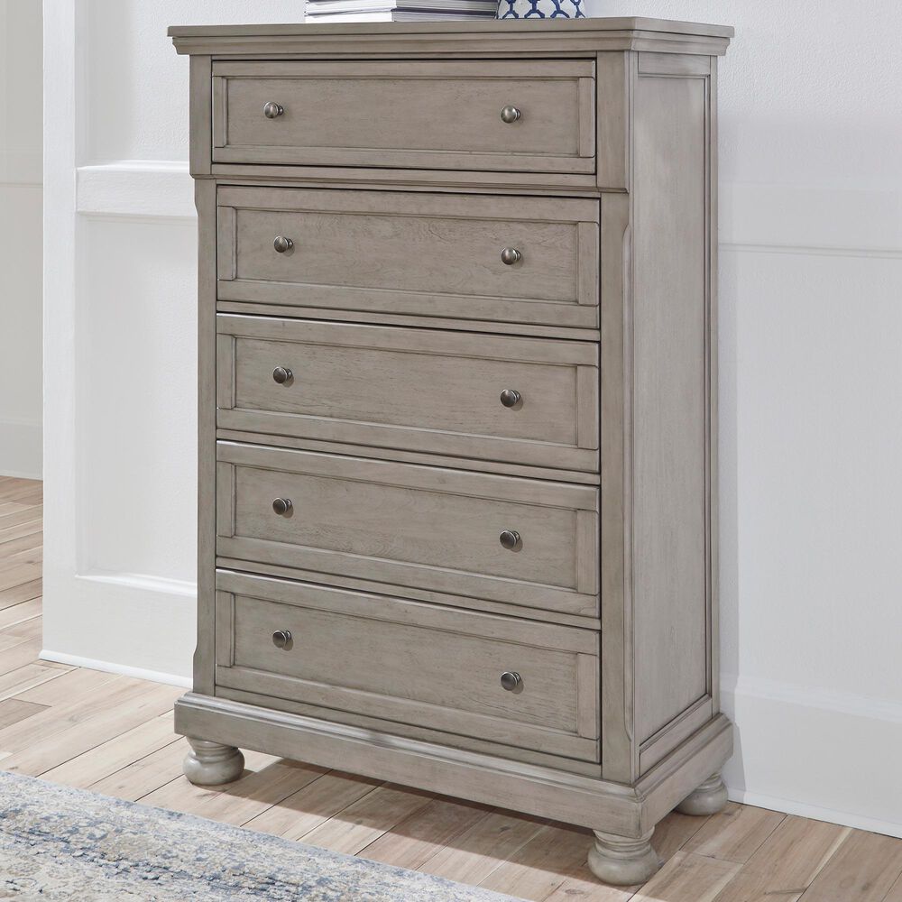 Ashley Lettner 5-Drawer Chest in Burnished Light Gray, , large