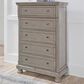 Ashley Lettner 5-Drawer Chest in Burnished Light Gray, , large
