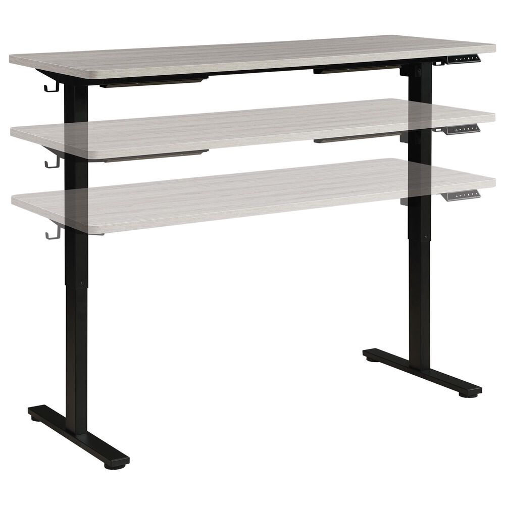 OSP Home Primo 60&quot; Electric Sit Stand Desk in Black and Light Gray, , large