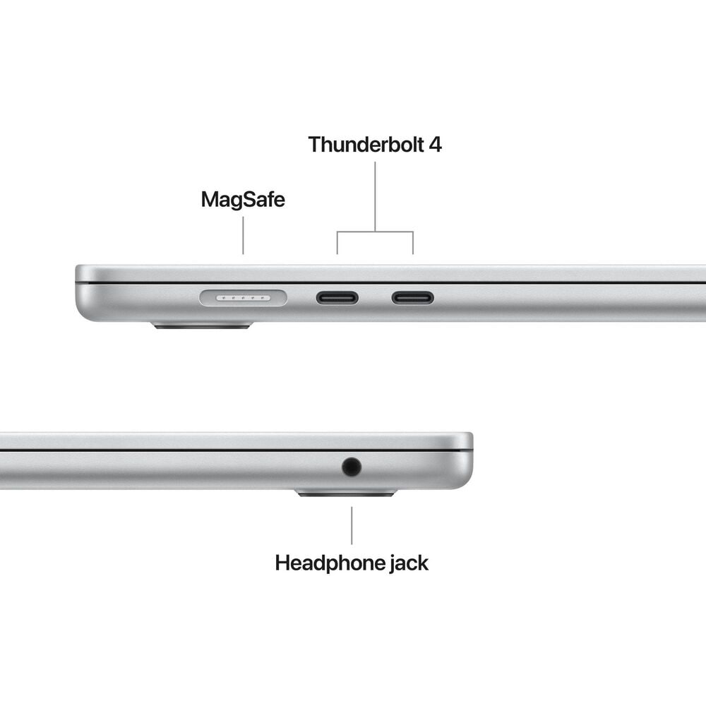 Apple MacBook Air 15.3&quot; Laptop - Apple M4 chip 10-core CPU - 16GB RAM - 10 Core GPU - 512GB SSD in Silver with 3-Year AppleCare+, , large