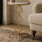 Maple and Jade Quatrefoil End Table with Mirrored Glass Top in Gold, , large