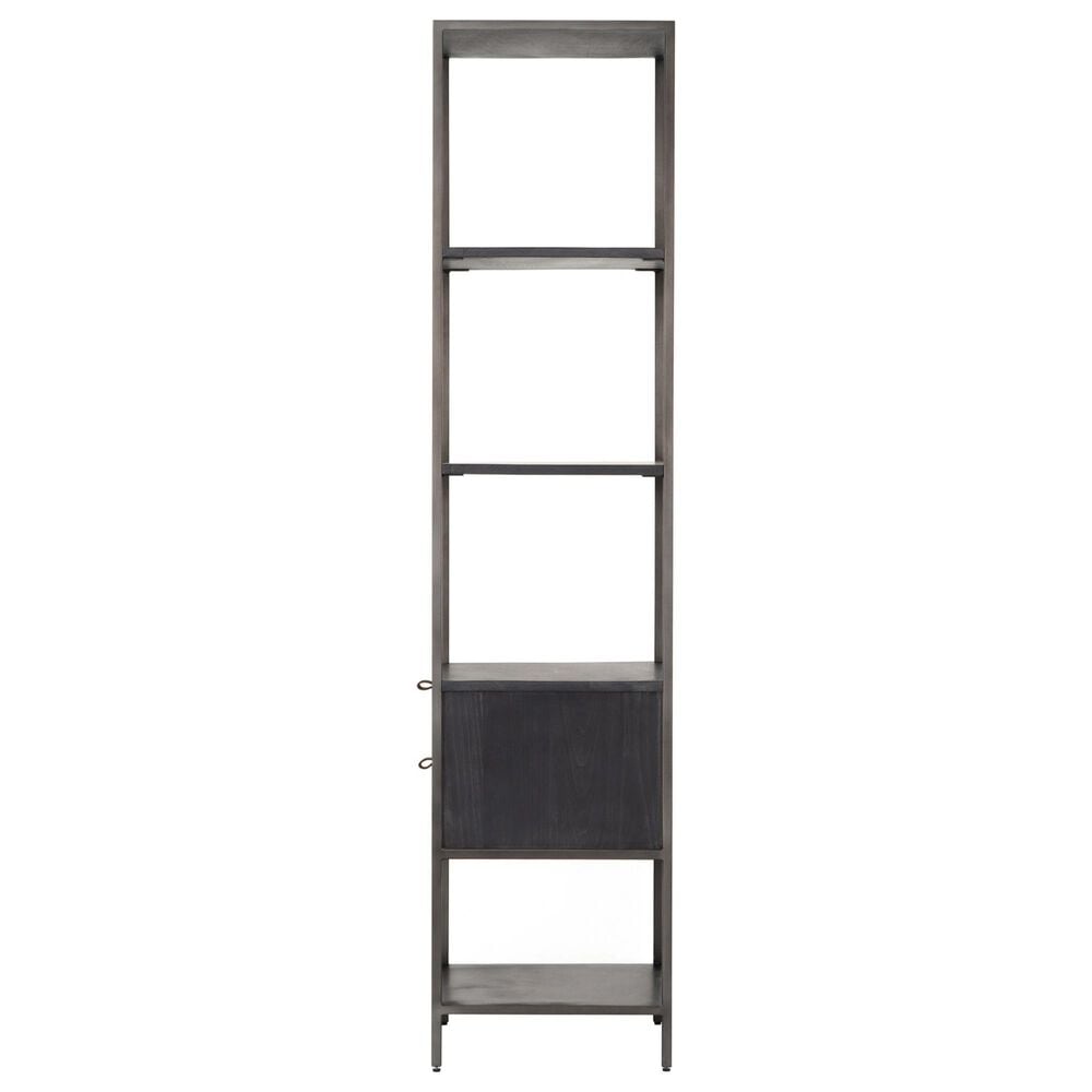 Four Hands Trey 4-Shelf Bookcase in Natural Iron and Black Wash Poplar, , large