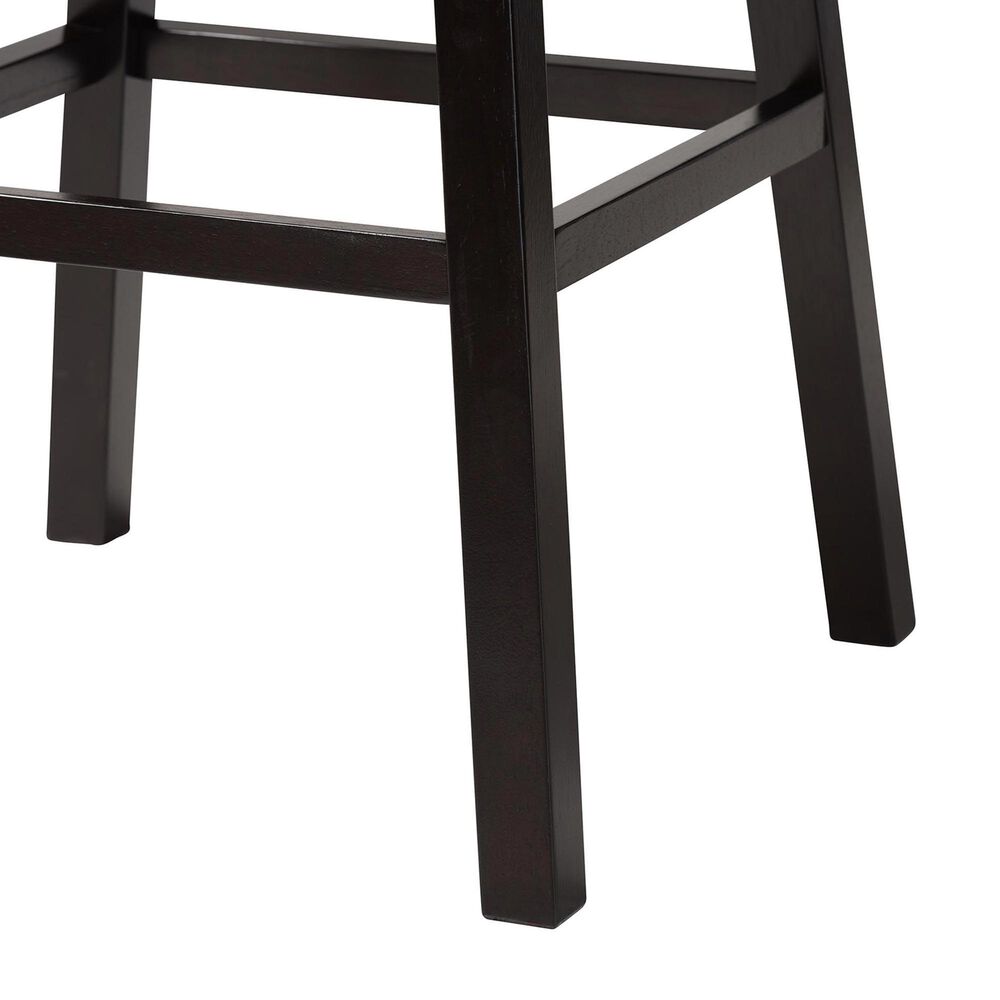 Baxton Studio Avril Swivel Bar Stool with Black Cushion in Dark Espresso Brown (Set of 2), , large