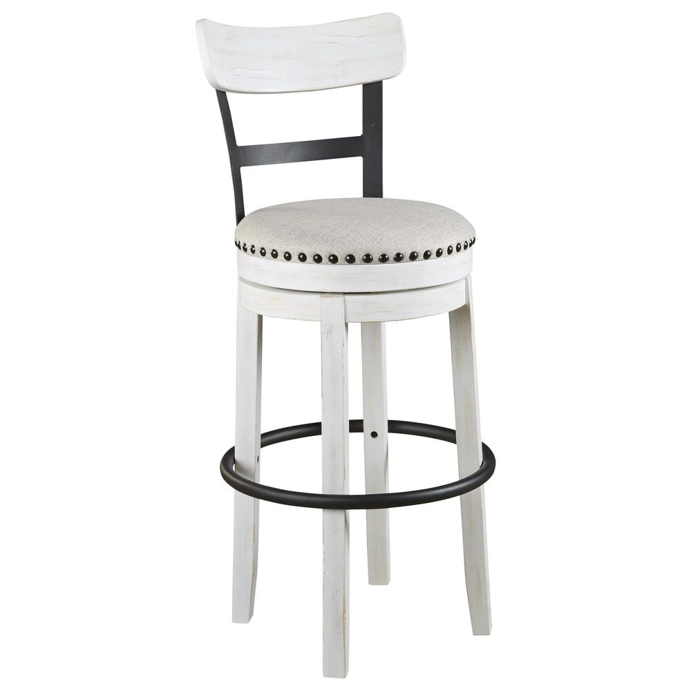 Ashley Valebeck Swivel Bar Stool in Vintage White and Black, , large