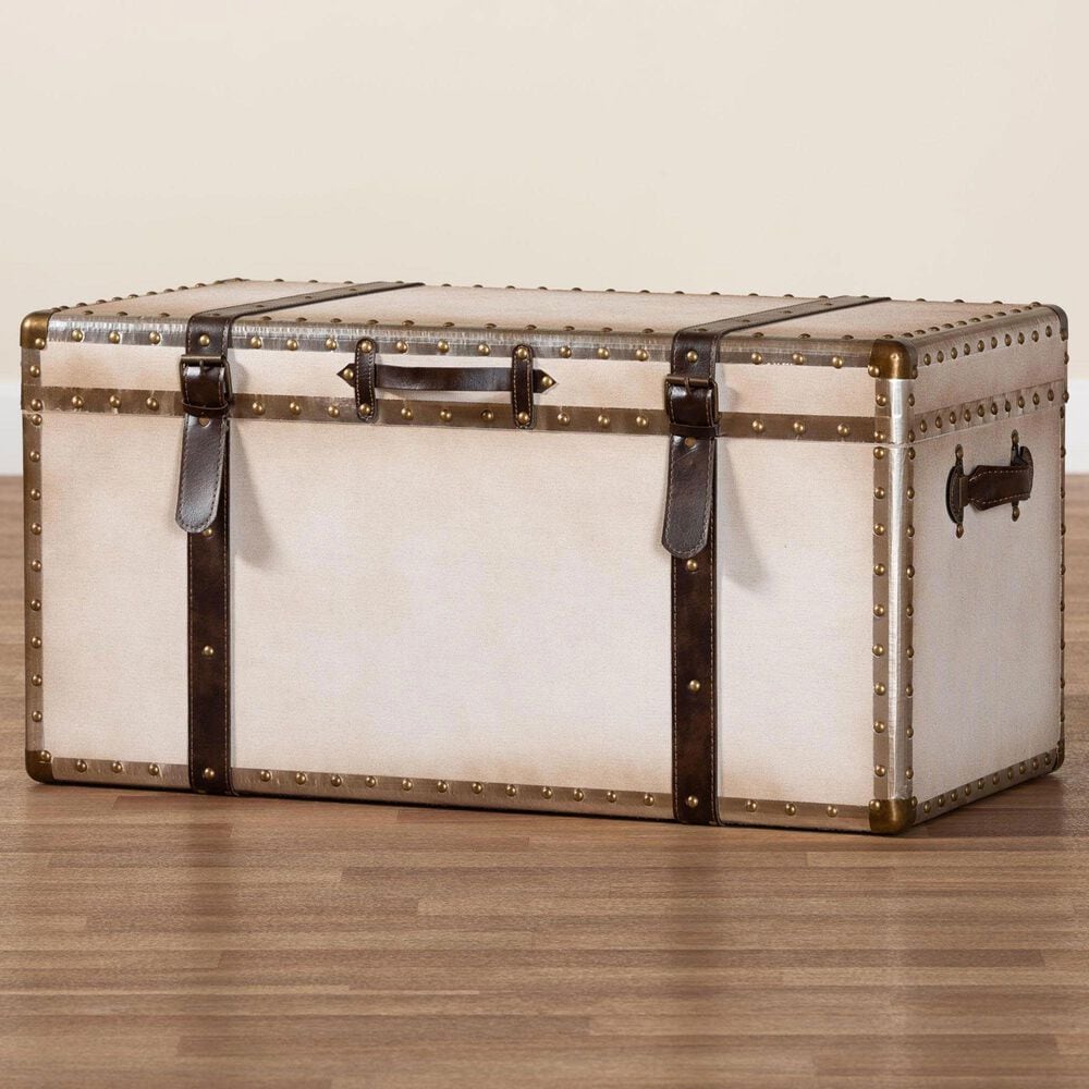 Baxton Studio Nevio Lift-Top Storage Trunk in Weathered White, , large