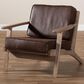 Baxton Studio Sigrid Arm Chair in Dark Brown, , large