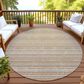 Dalyn Rug Company Soft Essentials Striped Copper 8" Round Indoor/Outdoor Area Rug, , large