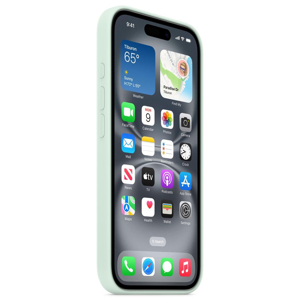 Apple Silicone Case with MagSafe for iPhone 16 in Aquamarine, , large