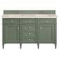 James Martin Vanities Brittany 60" Double Bathroom Vanity in Smokey Celadon with 3 cm Eternal Marfil Quartz Top and Rectangular Sinks, , large