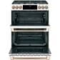 Cafe 30" Slide-IN Front Control Dual-Fuel Double Oven with Convection Range in Matte White with Brushed Bronze Handle, , large