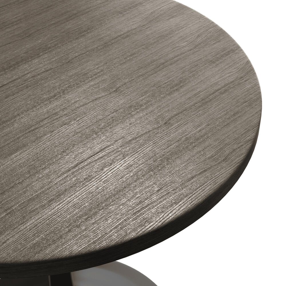 Leisuremod LeisureMod Verve Collection 27 Round Dining Table, Black Base with Dark Maple MDF Top, , large