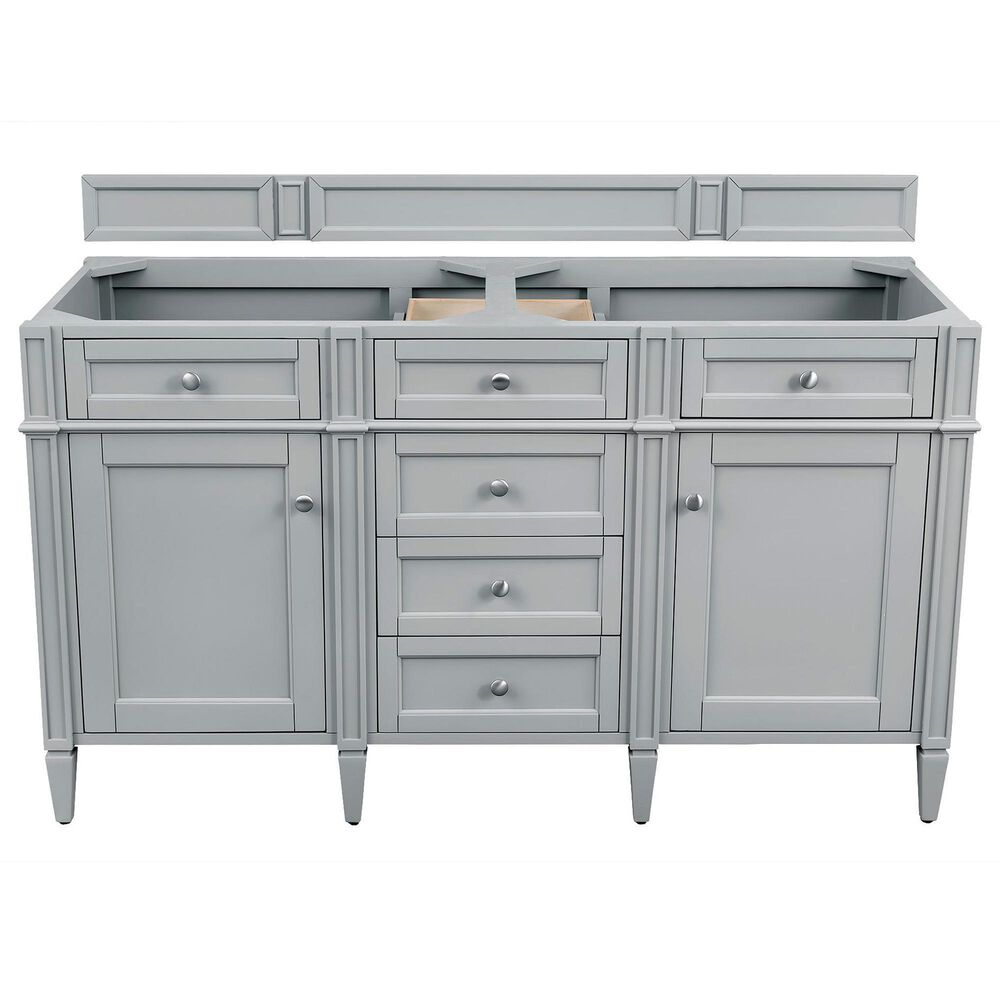 James Martin Vanities Brittany 60&quot; Double Bathroom Vanity in Urban Gray with 3 cm Ethereal Noctis Quartz Top, , large