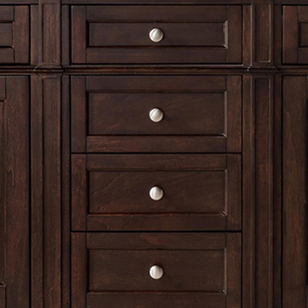 James Martin Vanities Brittany 72" Double Bathroom Vanity in Burnished Mahogany with 3 cm Parisien Bleu Silestone Top, Rectangular Sinks and FreePower Wireless Charger, , large