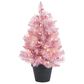 The Gerson Company 2" Potted Artificial Christmas Tree with Warm White LED Lights in Pink, , large