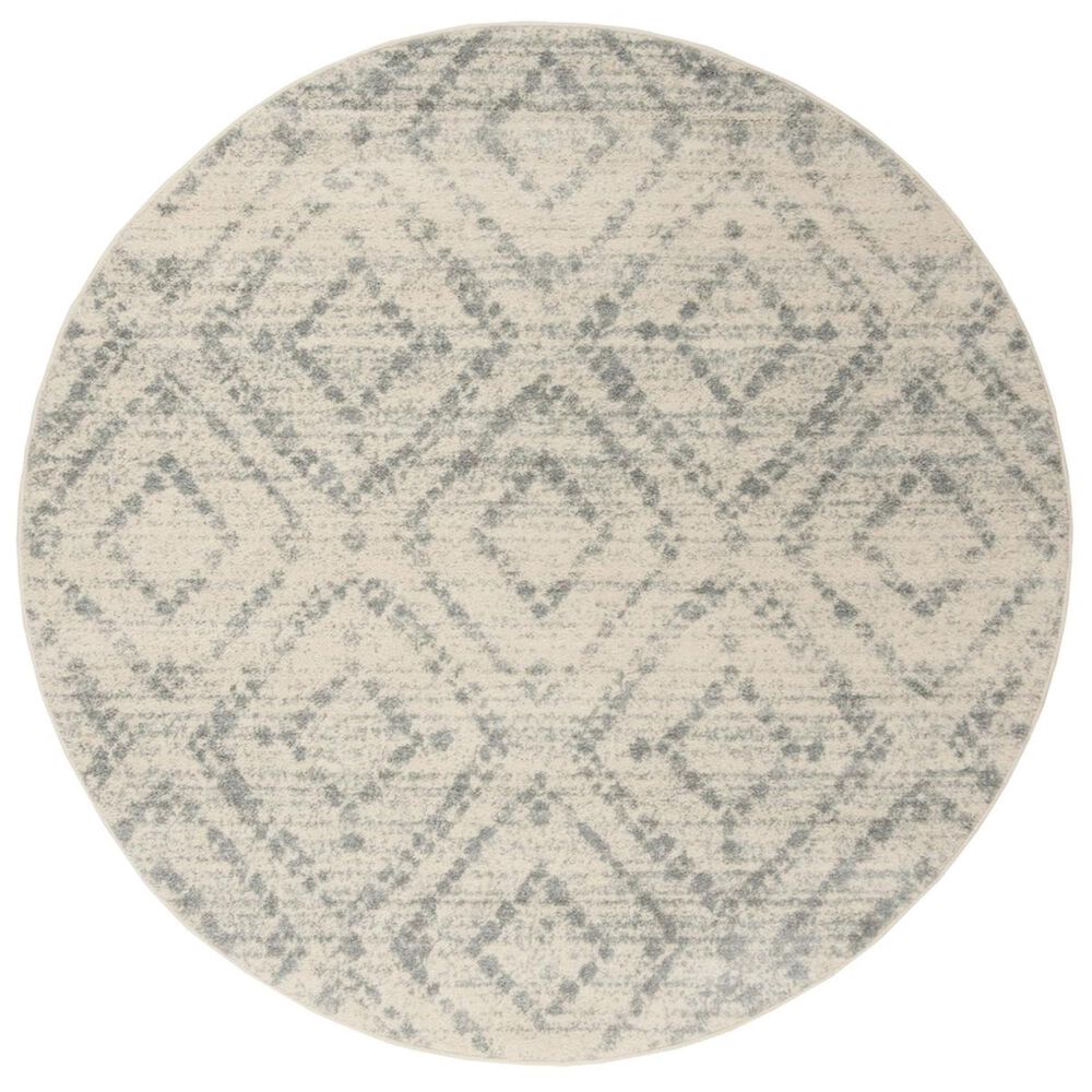 Safavieh Adirondack ADR131T-8R 8" Round Ivory and Light Blue Area Rug, , large