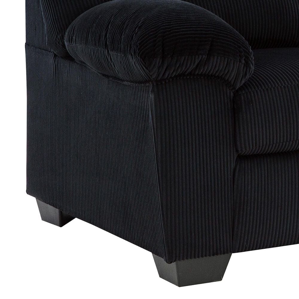 Ashley SimpleJoy Stationary Loveseat in Onyx, , large
