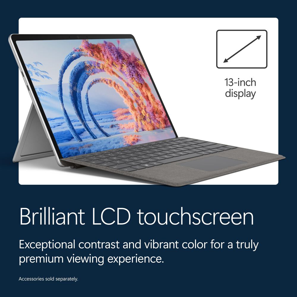 Microsoft Surface Pro 13-inch | Snapdragon X2 Plus (10 core) | 16GB RAM | 512GB SSD | Device only | Windows 11 | in Platinum (Latest Model), , large