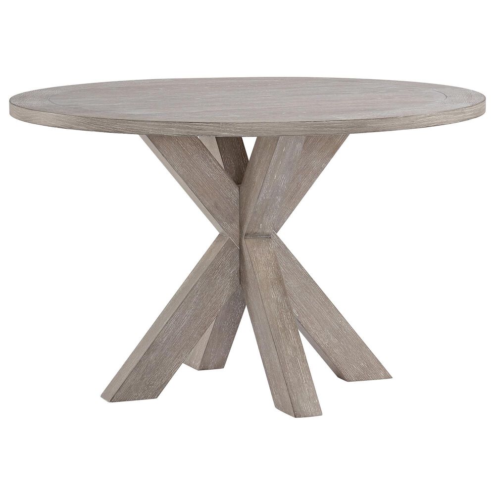 Riverside Furniture Bennett Round Dining Table in Frosted Gray - Table Only, , large