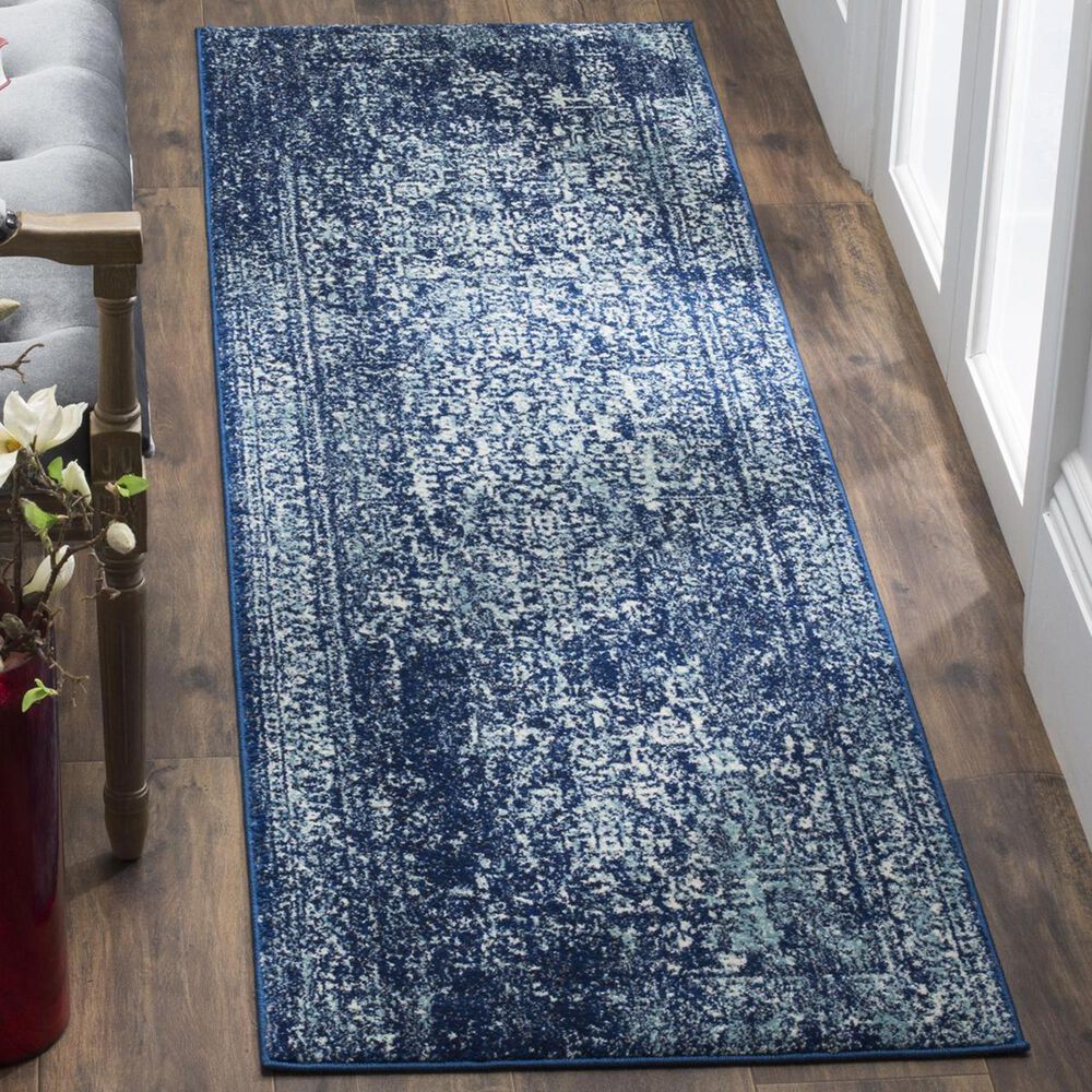 Safavieh Evoke EVK256A 2&#39;2&quot; x 17&#39; Navy and Ivory Runner, , large