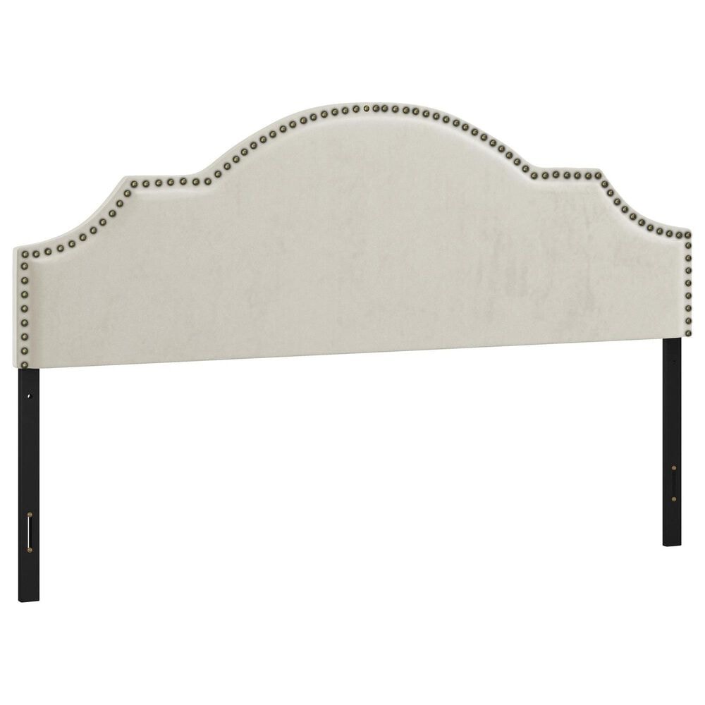 Richlands Furniture Cynthia Upholstered King Adjustable Headboard in Cream, , large