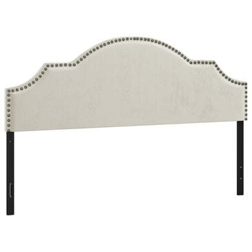 Richlands Furniture Cynthia Upholstered King Adjustable Headboard in Cream, , large