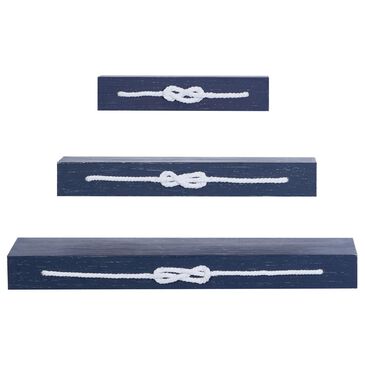 Maple and Jade 32" x 3" Wall Shelf in Ocean Blue and White (Set of 3), , large
