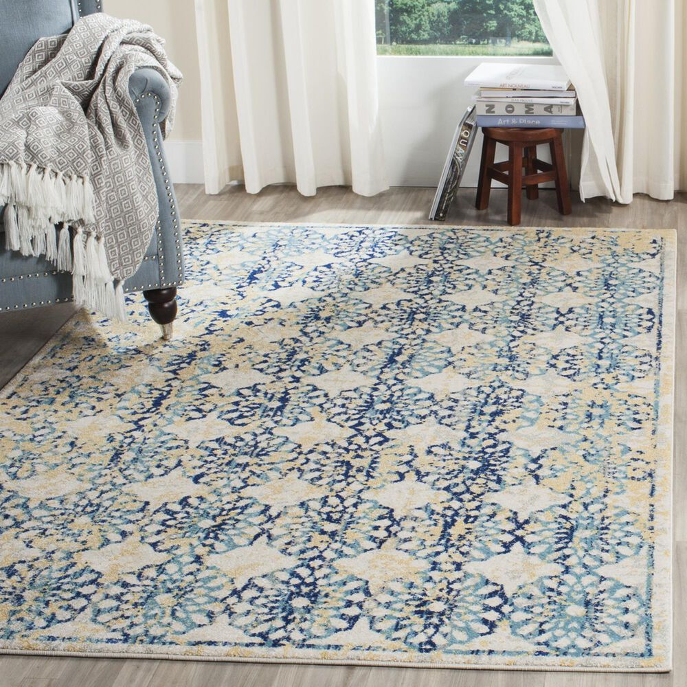 Safavieh Evoke EVK262C 10&#39; x 14&#39; Ivory and Blue Area Rug, , large
